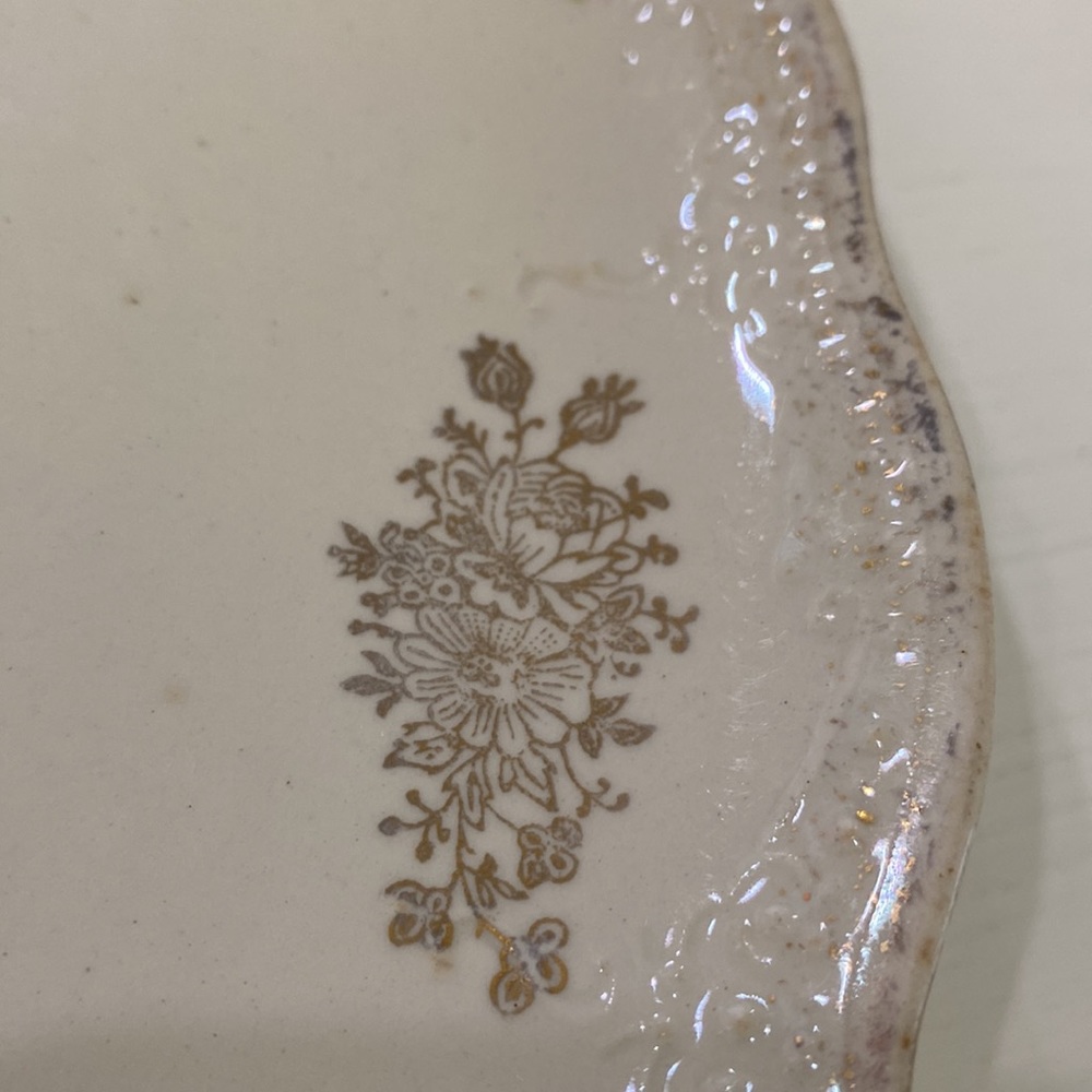Victorian Dresden China Pink Flowers Plate! - Picture 3 of 5